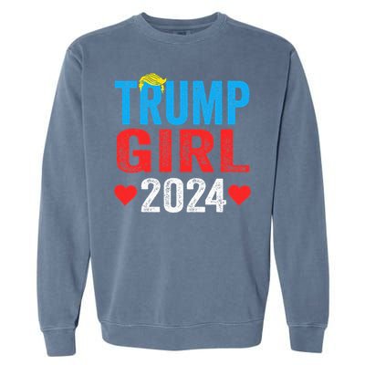 Trump Girl 2024 Cute Trump Flag Garment-Dyed Sweatshirt