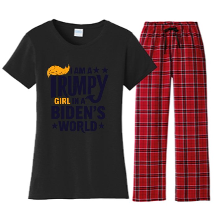 Trump Girl 2024: Unwavering Patriotism Women's Flannel Pajama Set