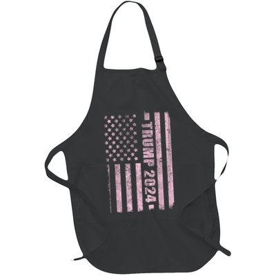 Trump Girl 2024 USA Flag Vintage Faded Apron