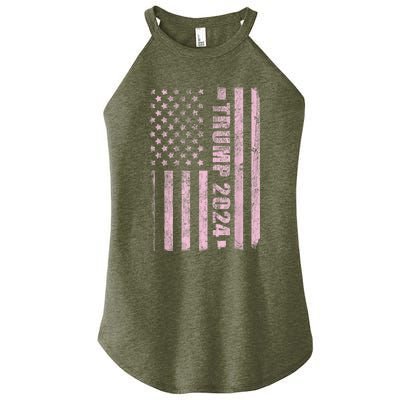 Trump Girl 2024 USA Flag Vintage Faded Women's Perfect Tri Rocker Tank