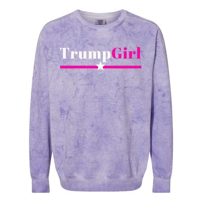 Trump Girl 2024 Trump Girl Pink Colorblast Crewneck Sweatshirt