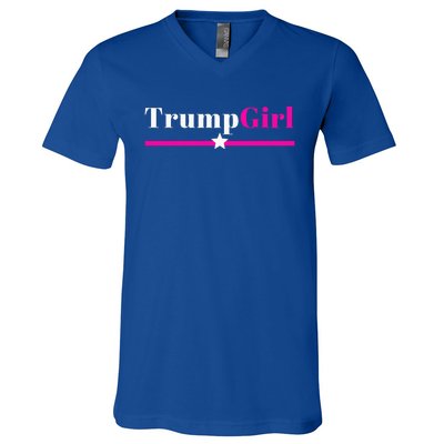 Trump Girl 2024 Trump Girl Pink V-Neck T-Shirt