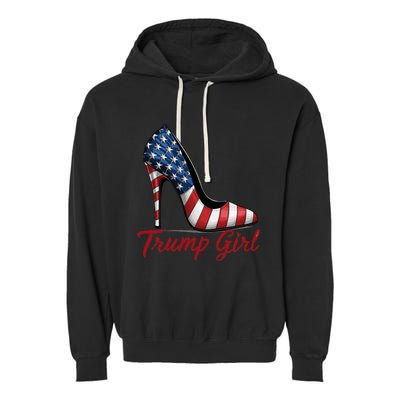 Trump Girl 2024 Cute Trump Flag Garment-Dyed Fleece Hoodie