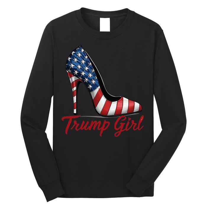 Trump Girl 2024 Cute Trump Flag Long Sleeve Shirt