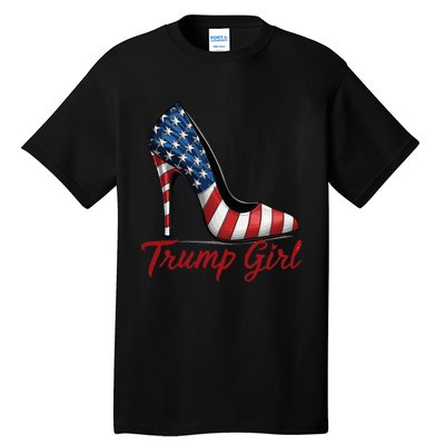 Trump Girl 2024 Cute Trump Flag Tall T-Shirt