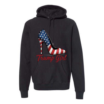 Trump Girl 2024 Cute Trump Flag Premium Hoodie