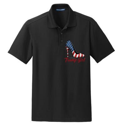 Trump Girl 2024 Cute Trump Flag Dry Zone Grid Polo