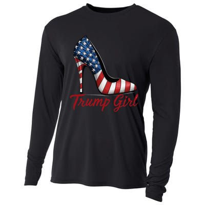 Trump Girl 2024 Cute Trump Flag Cooling Performance Long Sleeve Crew