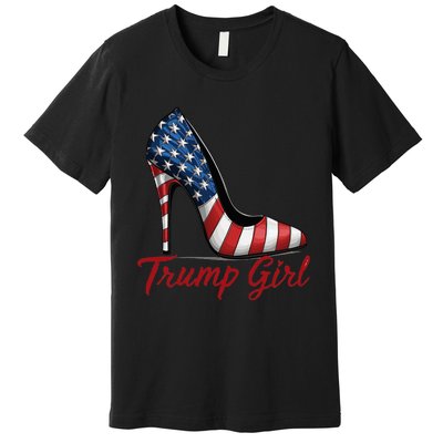 Trump Girl 2024 Cute Trump Flag Premium T-Shirt