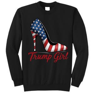 Trump Girl 2024 Cute Trump Flag Tall Sweatshirt