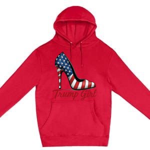 Trump Girl 2024 Cute Trump Flag Premium Pullover Hoodie