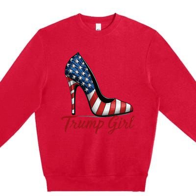 Trump Girl 2024 Cute Trump Flag Premium Crewneck Sweatshirt