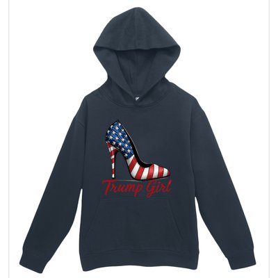 Trump Girl 2024 Cute Trump Flag Urban Pullover Hoodie