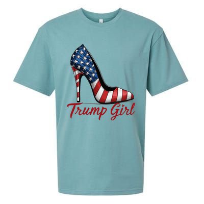 Trump Girl 2024 Cute Trump Flag Sueded Cloud Jersey T-Shirt