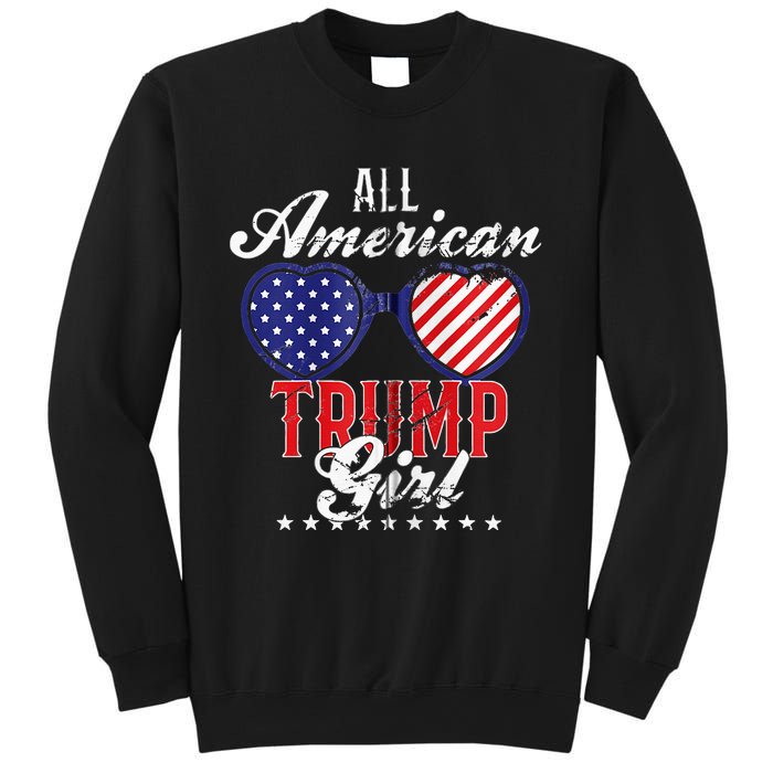 Trump Girl 2021 American Flag Heart Sweatshirt