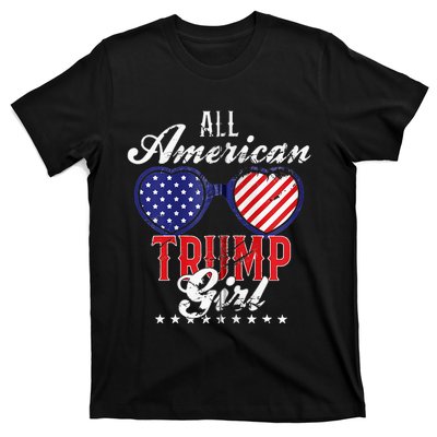 Trump Girl 2021 American Flag Heart T-Shirt