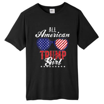 Trump Girl 2021 American Flag Heart Tall Fusion ChromaSoft Performance T-Shirt