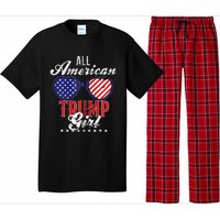 Trump Girl 2021 American Flag Heart Pajama Set