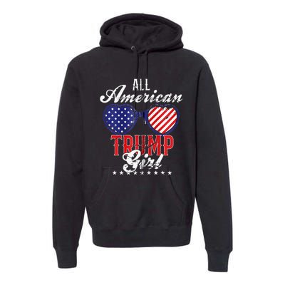 Trump Girl 2021 American Flag Heart Premium Hoodie