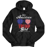 Trump Girl 2021 American Flag Heart Tie Dye Hoodie