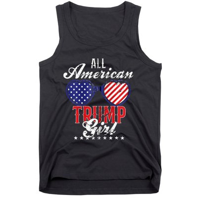 Trump Girl 2021 American Flag Heart Tank Top