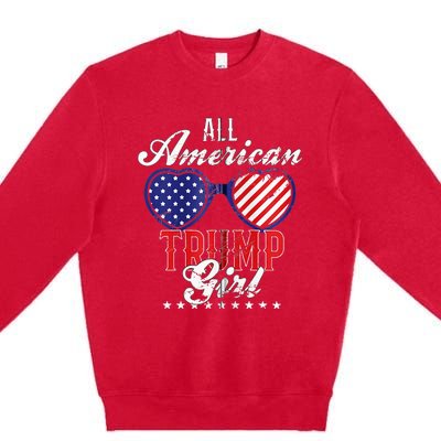 Trump Girl 2021 American Flag Heart Premium Crewneck Sweatshirt