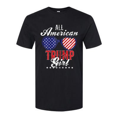 Trump Girl 2021 American Flag Heart Softstyle CVC T-Shirt