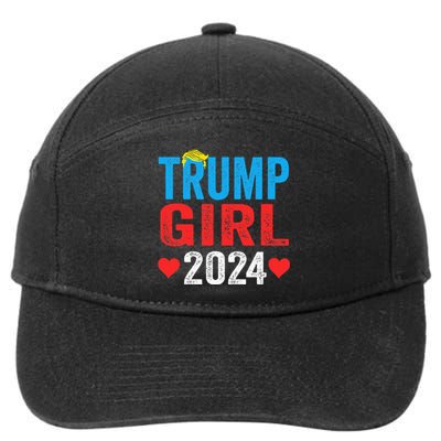 Trump Girl 2024 Shirts Cute Trump Flag 7-Panel Snapback Hat