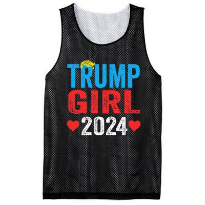 Trump Girl 2024 Shirts Cute Trump Flag Mesh Reversible Basketball Jersey Tank