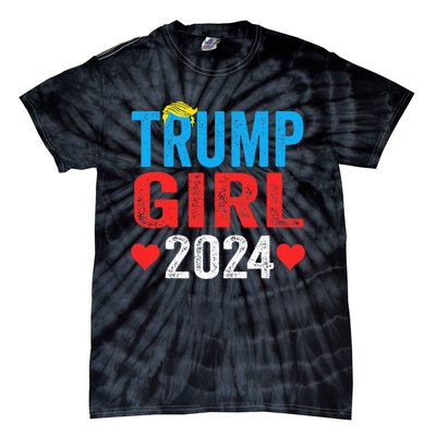 Trump Girl 2024 Shirts Cute Trump Flag Tie-Dye T-Shirt