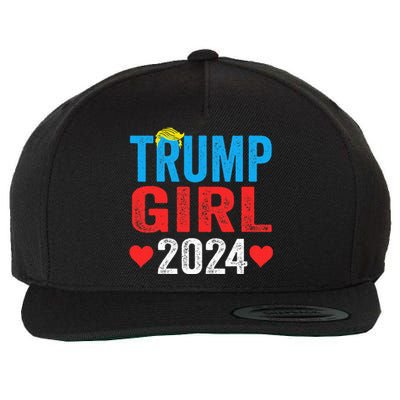 Trump Girl 2024 Shirts Cute Trump Flag Wool Snapback Cap