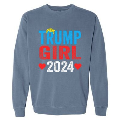 Trump Girl 2024 Shirts Cute Trump Flag Garment-Dyed Sweatshirt