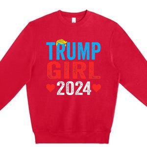 Trump Girl 2024 Shirts Cute Trump Flag Premium Crewneck Sweatshirt