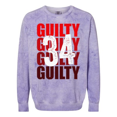 Trump Guilty 34 Counts Colorblast Crewneck Sweatshirt