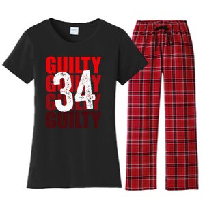 Trump Guilty 34 Counts Women's Flannel Pajama Set