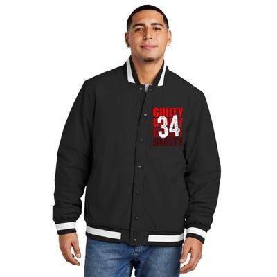 Trump Guilty 34 Counts Insulated Varsity Jacket