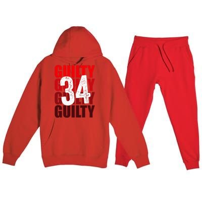 Trump Guilty 34 Counts Premium Hooded Sweatsuit Set