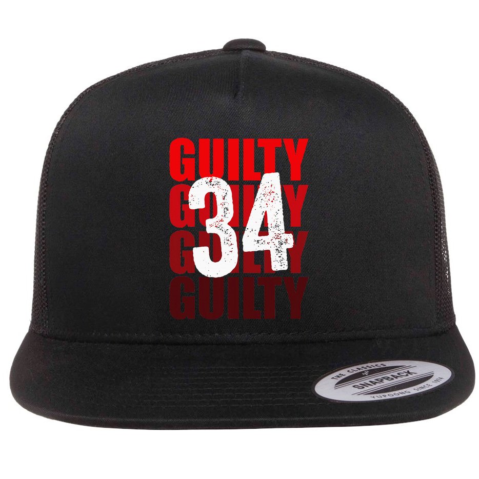 Trump Guilty 34 Counts Flat Bill Trucker Hat