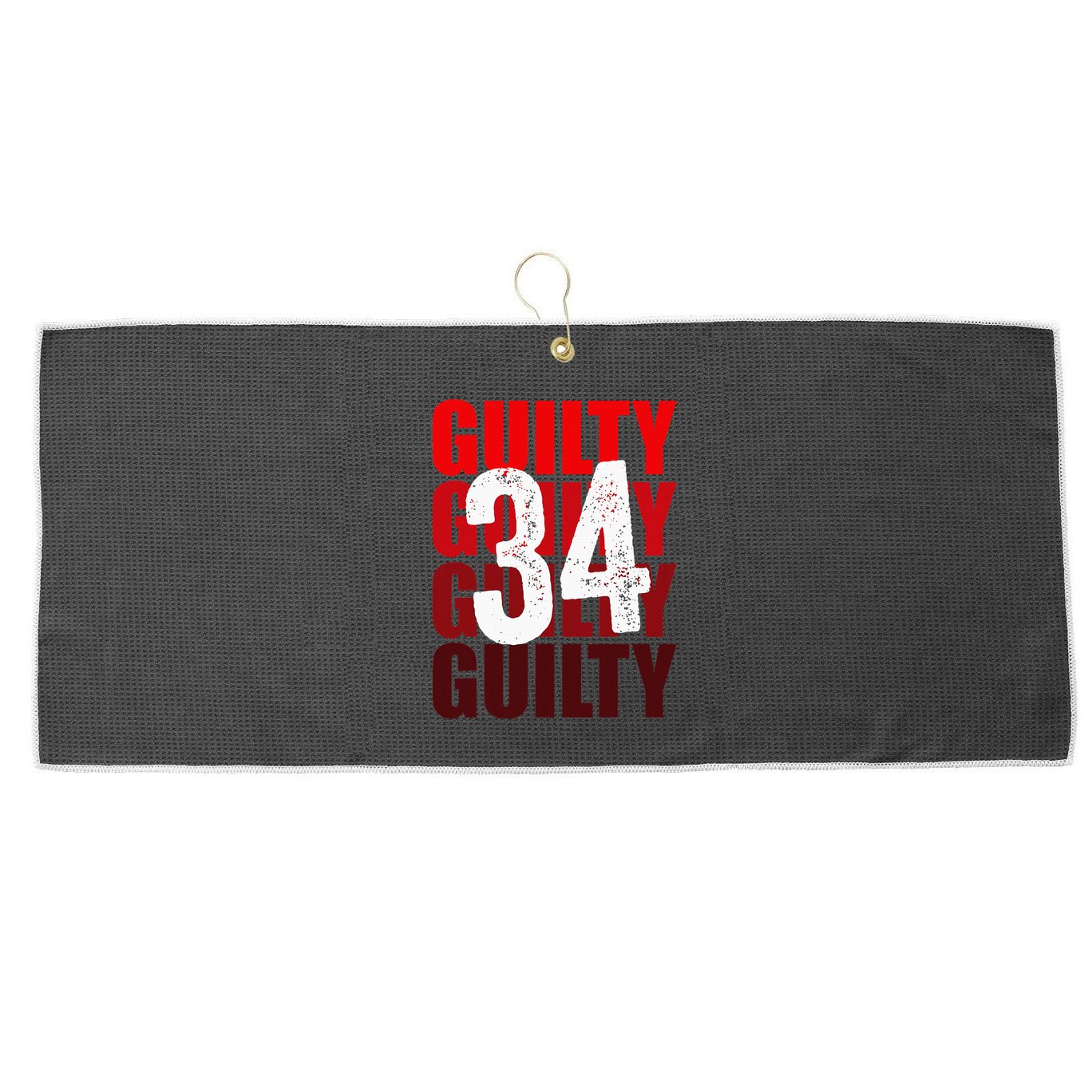 Trump Guilty 34 Counts Large Microfiber Waffle Golf Towel