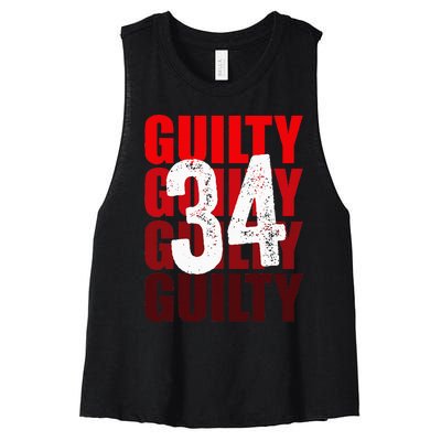 Trump Guilty 34 Counts Women's Racerback Cropped Tank