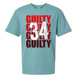 Trump Guilty 34 Counts Sueded Cloud Jersey T-Shirt