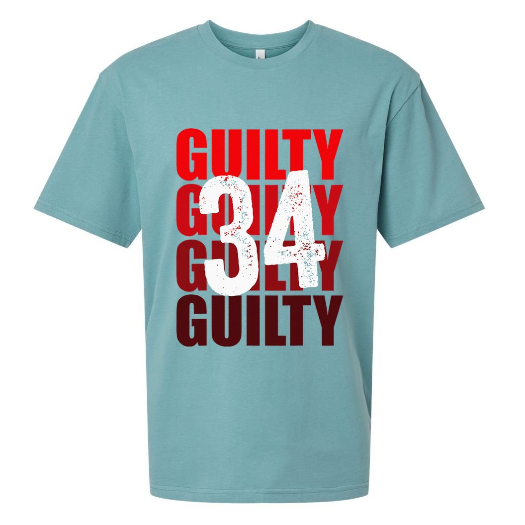 Trump Guilty 34 Counts Sueded Cloud Jersey T-Shirt