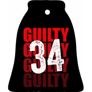 Trump Guilty 34 Counts Ceramic Bell Ornament