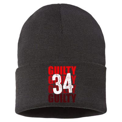 Trump Guilty 34 Counts Sustainable Knit Beanie