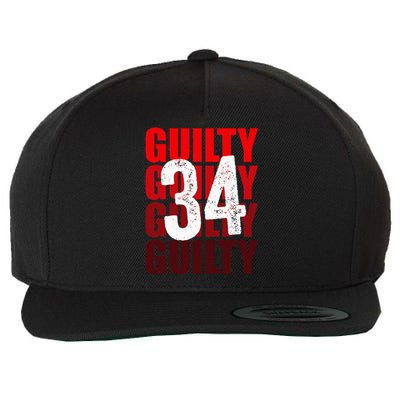 Trump Guilty 34 Counts Wool Snapback Cap