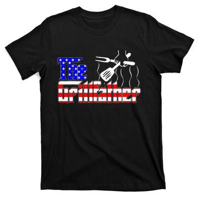 The Grillfather 4th Of July Funny Grilling BBQ American Dad T-Shirt