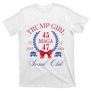 Trump Girl 45 47 Maga Est 2024 Social Club Happy T-Shirt