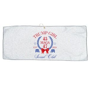 Trump Girl 45 47 Maga Est 2024 Social Club Happy Large Microfiber Waffle Golf Towel