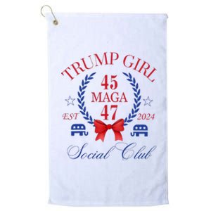 Trump Girl 45 47 Maga Est 2024 Social Club Happy Platinum Collection Golf Towel