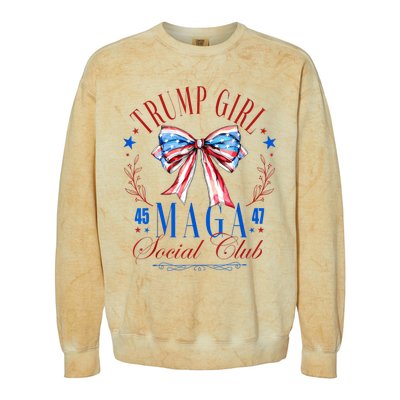 Trump Girl 45 47 Maga Est 2024 Social Club Happy 4th Of July Colorblast Crewneck Sweatshirt